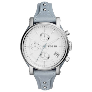 Watch strap Fossil ES3820 Leather Grey 18mm